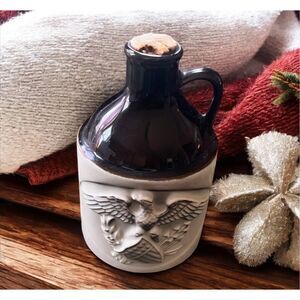 Vintage Kress Stoneware American Crest Bald Eagle Jug Maple Syrup